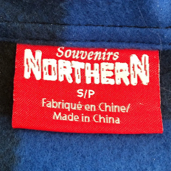 Northern Souvenirs Casual Button Down Polyester Check Jacket Blue Black Sz S NWT - Picture 8 of 12
